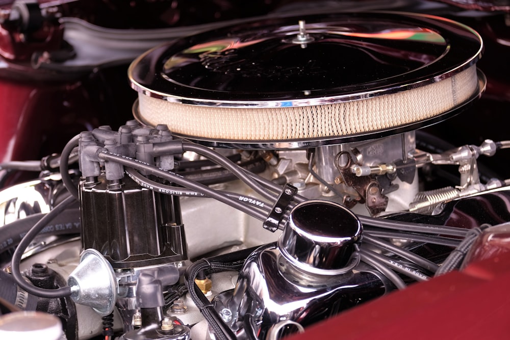 close-up photo of vehicle engine bay