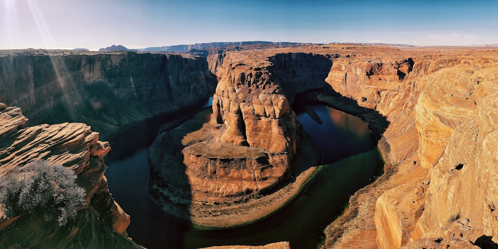 aerial photography of Horseshoe bend
