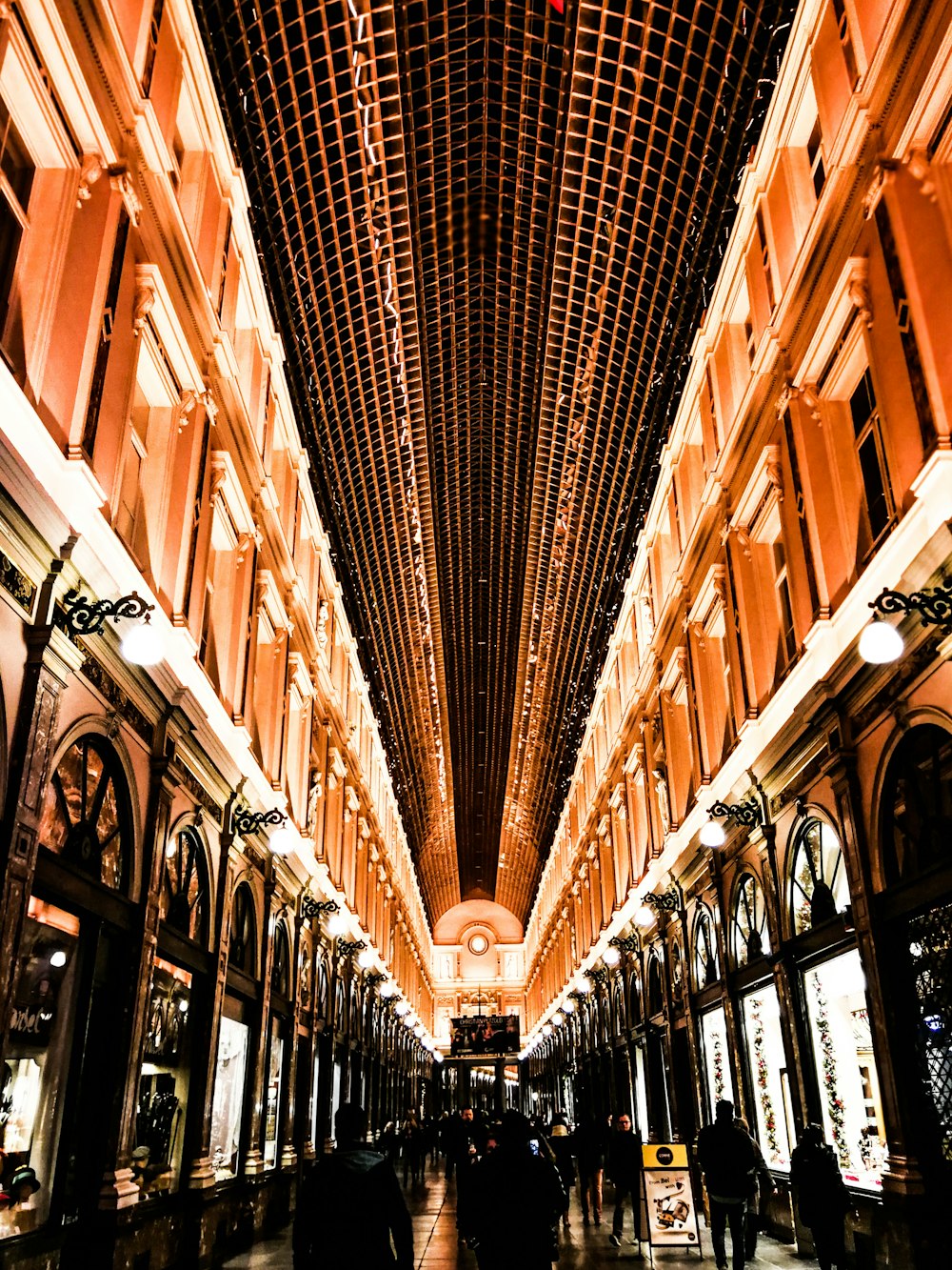 orange lighted building during night time