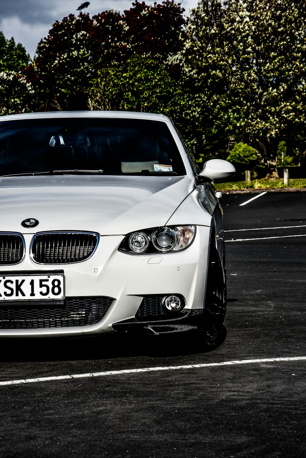 white BMW car