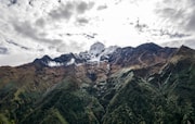 aerial view of mountain peak