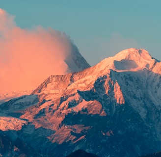 mountain ranges covered in snow