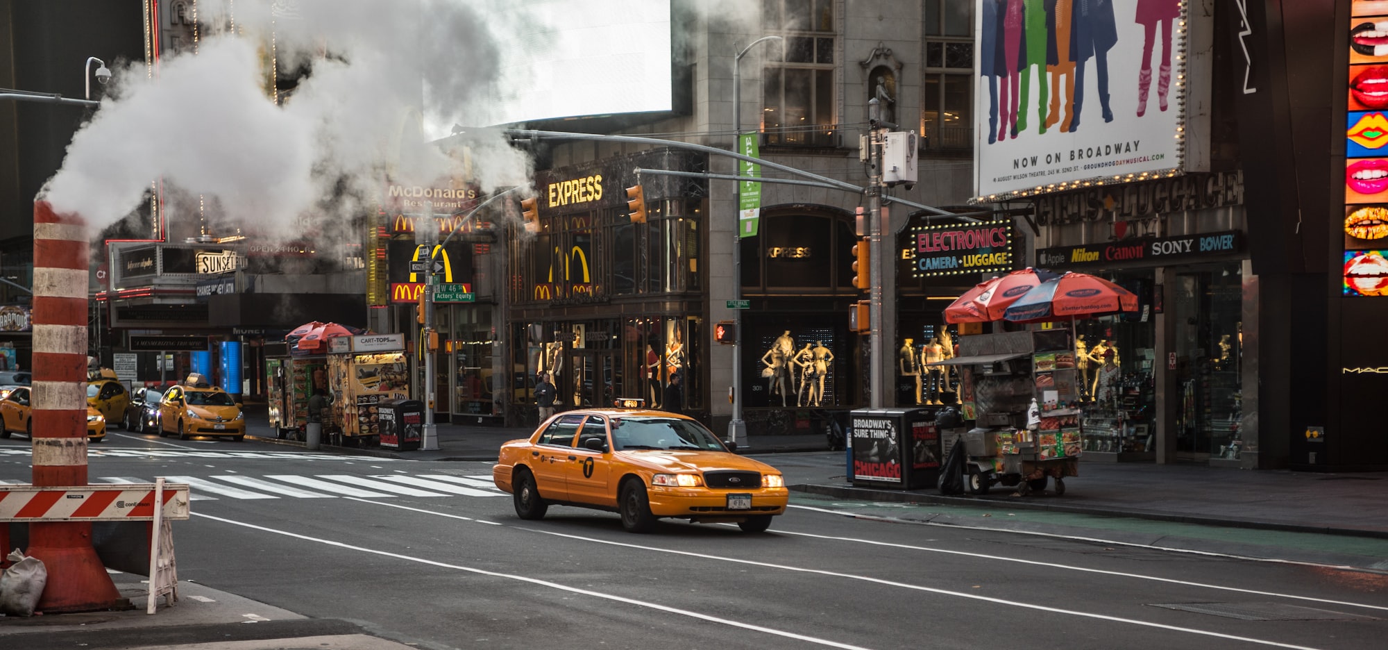 NYC taxi in times square