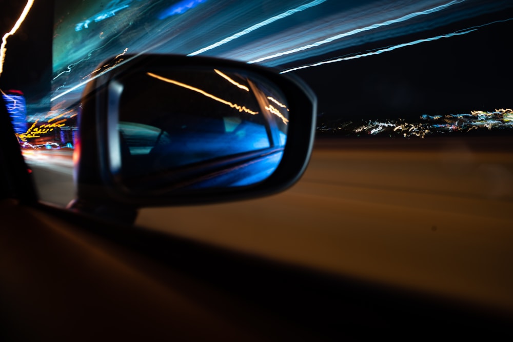 time lapse photography of vehicle side mirror