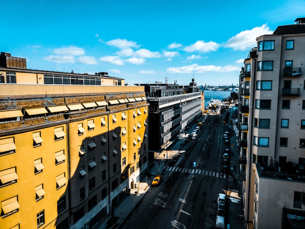 aerial photography of concrete buildings