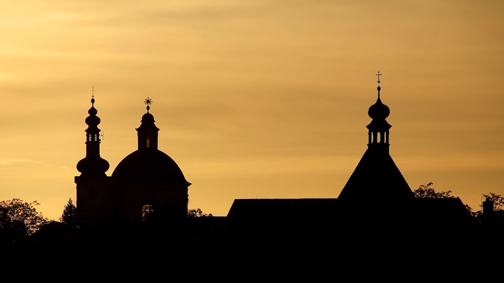 silhouette photo of cathedral