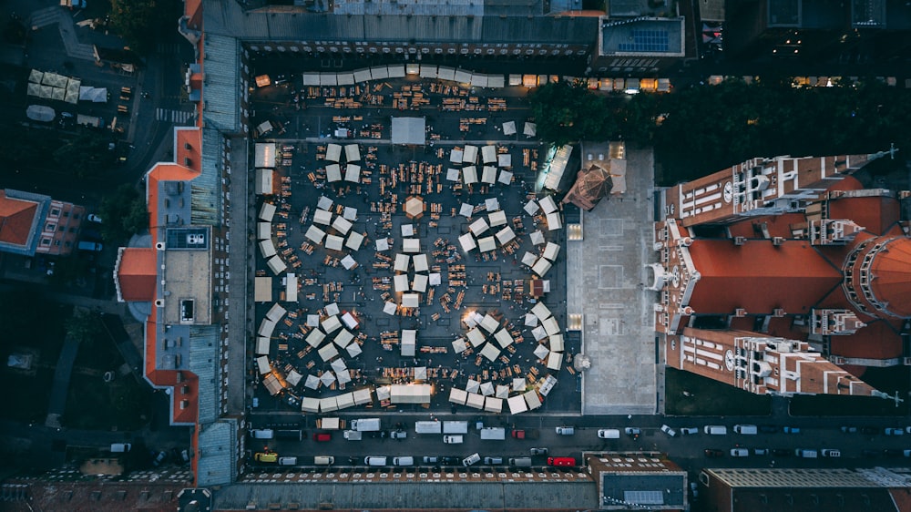 aerial photography of brown and gray castle