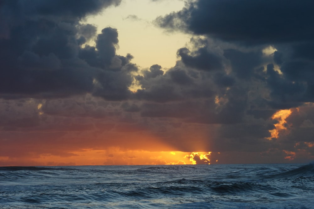 golden hour view at the ocean