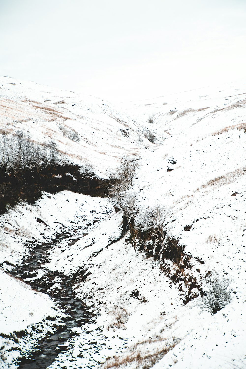 mountains and river drawing