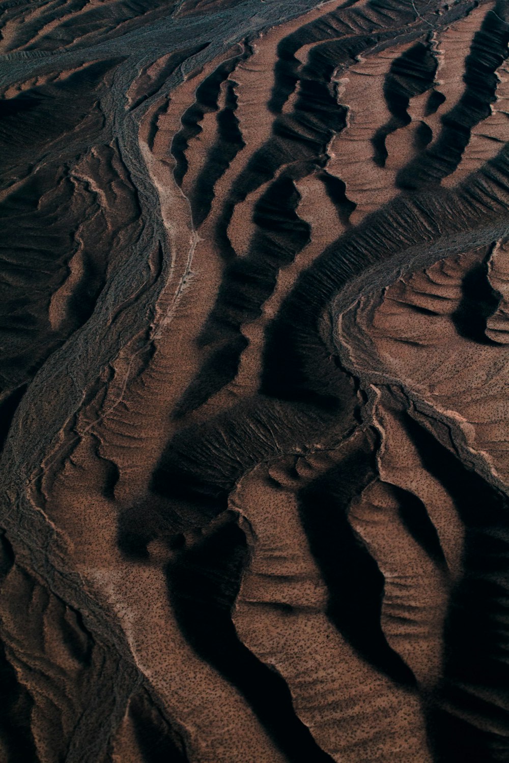 Fotografía de vista aérea de montaña