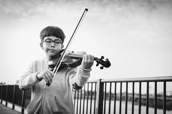 Student playing violin
