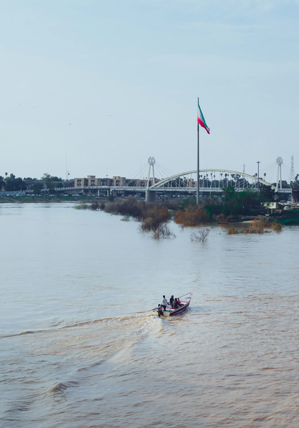 person riding boat