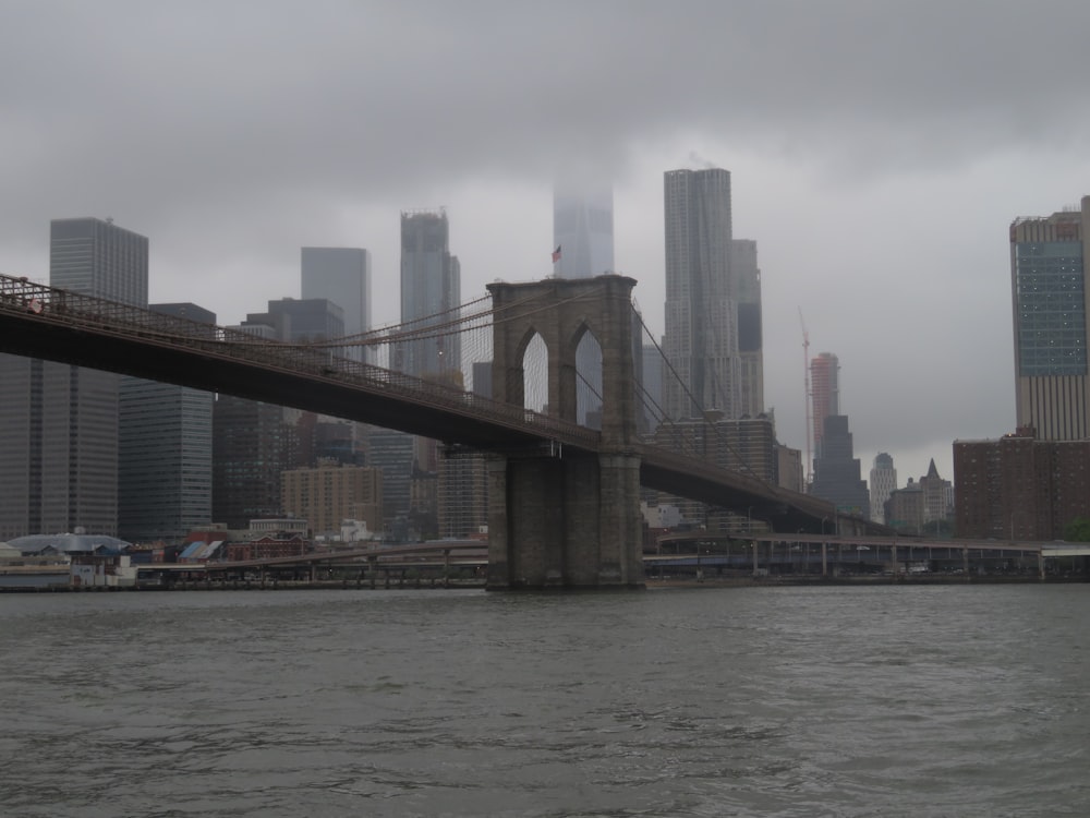 Brooklyn Bridge near cityscape