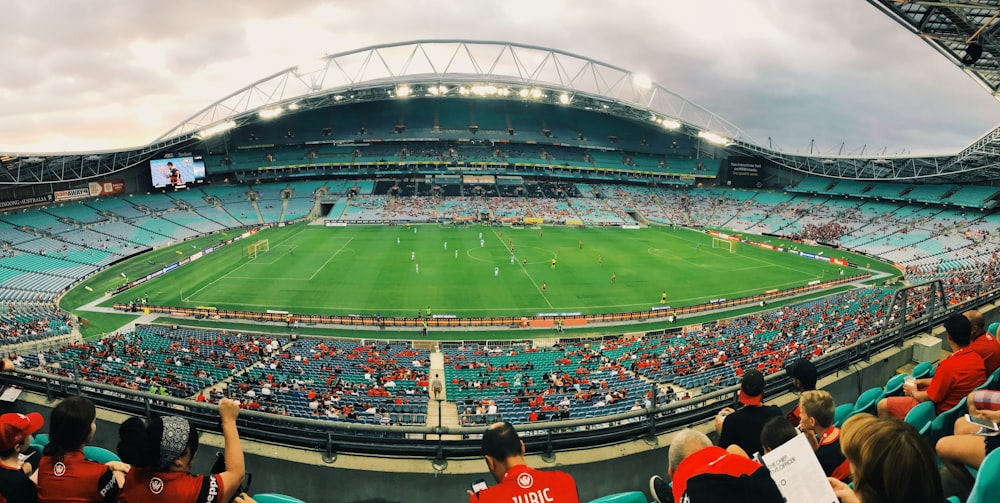 aerial view photography of soccer stadium during daytime