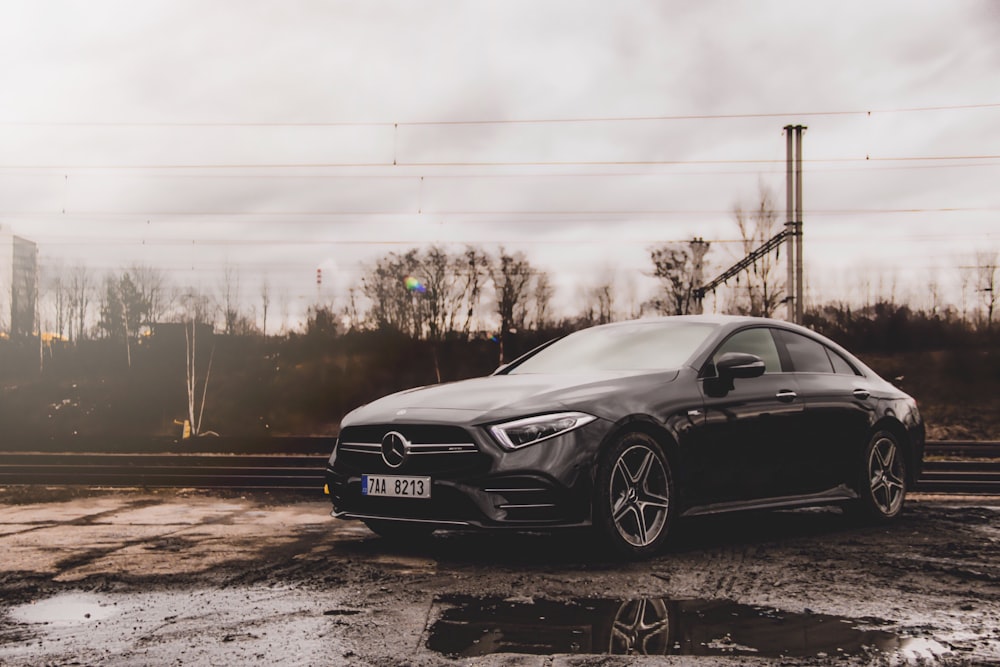 black Mercedes-Benz park