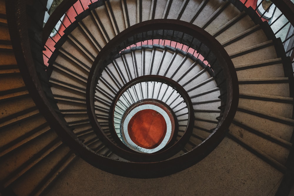 black spiral stairs