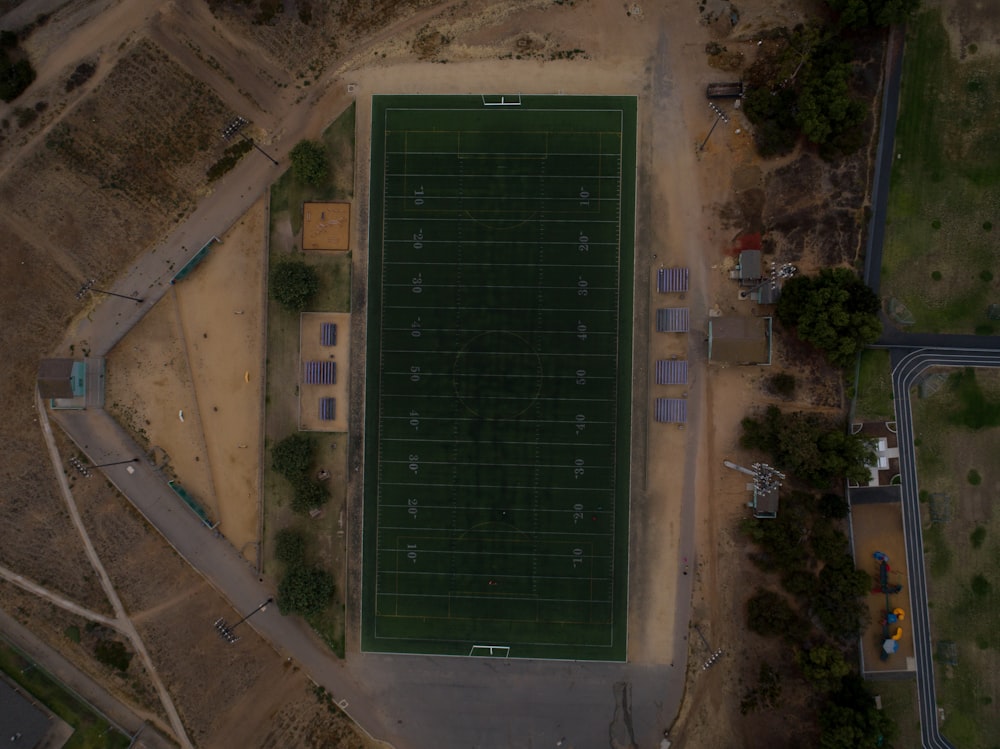 top-view photography of football fiend