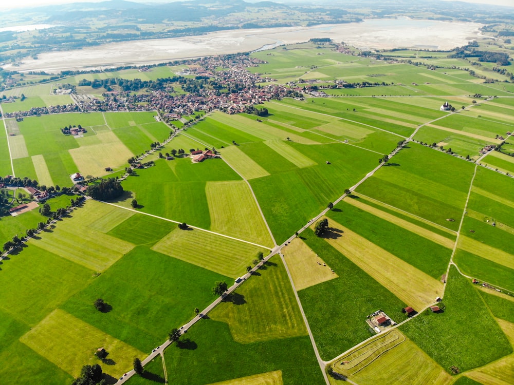 bird's eye view of town