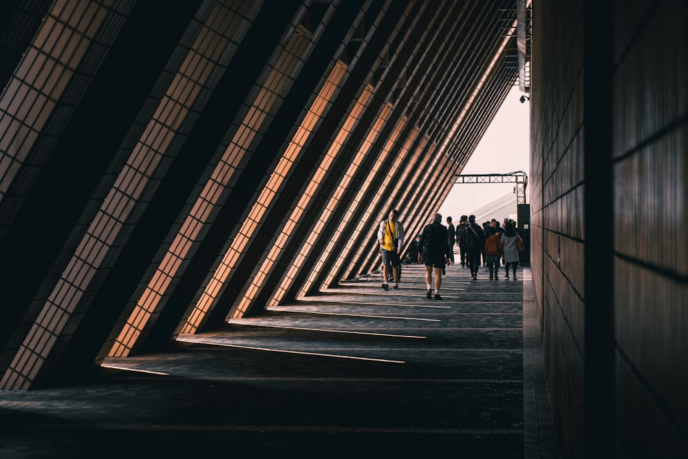 people walking along the alley