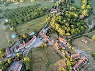 aerial view of trees and houses during daytime