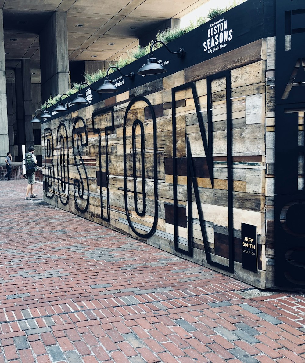 Boston wooden sign