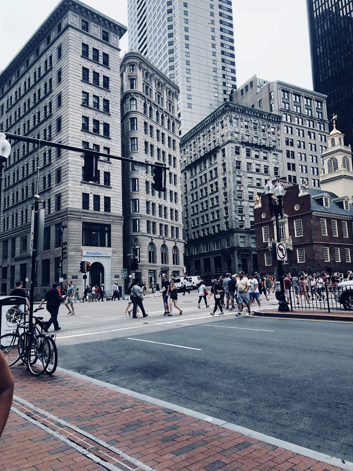 People crossing a street in Boston