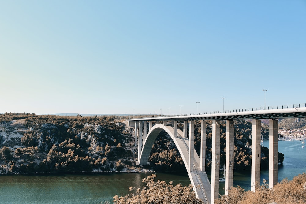 long bridge under blue sky