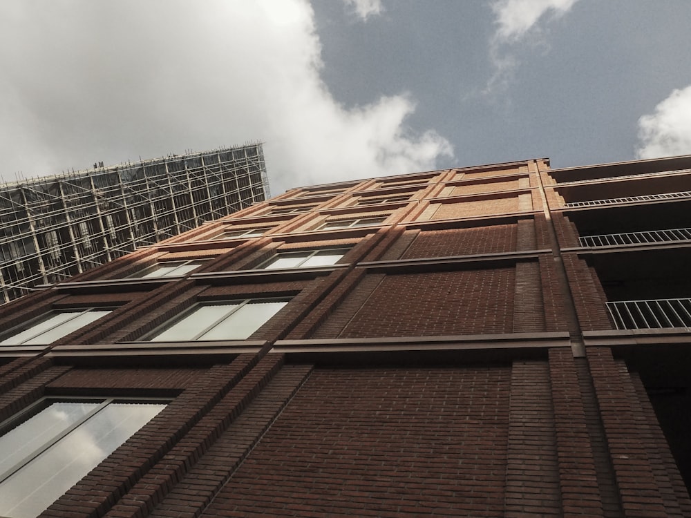 low angle of brown concrete building