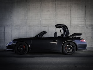 black convertible coupe