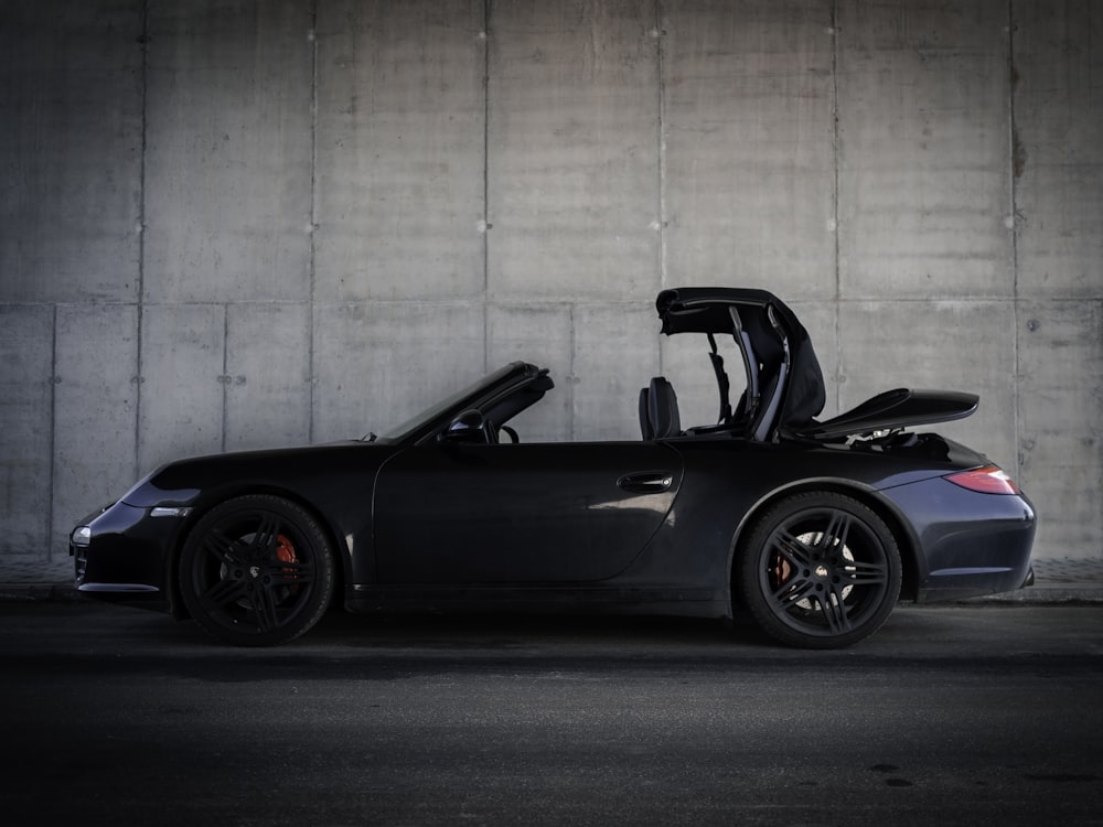 black convertible coupe