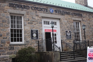 A warm, welcoming community center entrance with a sign of Islamic Society of Carroll County.