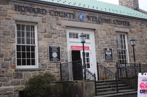 A warm, welcoming community center entrance with a sign of Islamic Society of Carroll County.