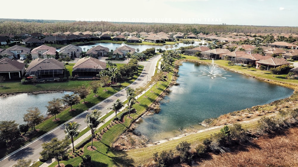 aerial photo of houses