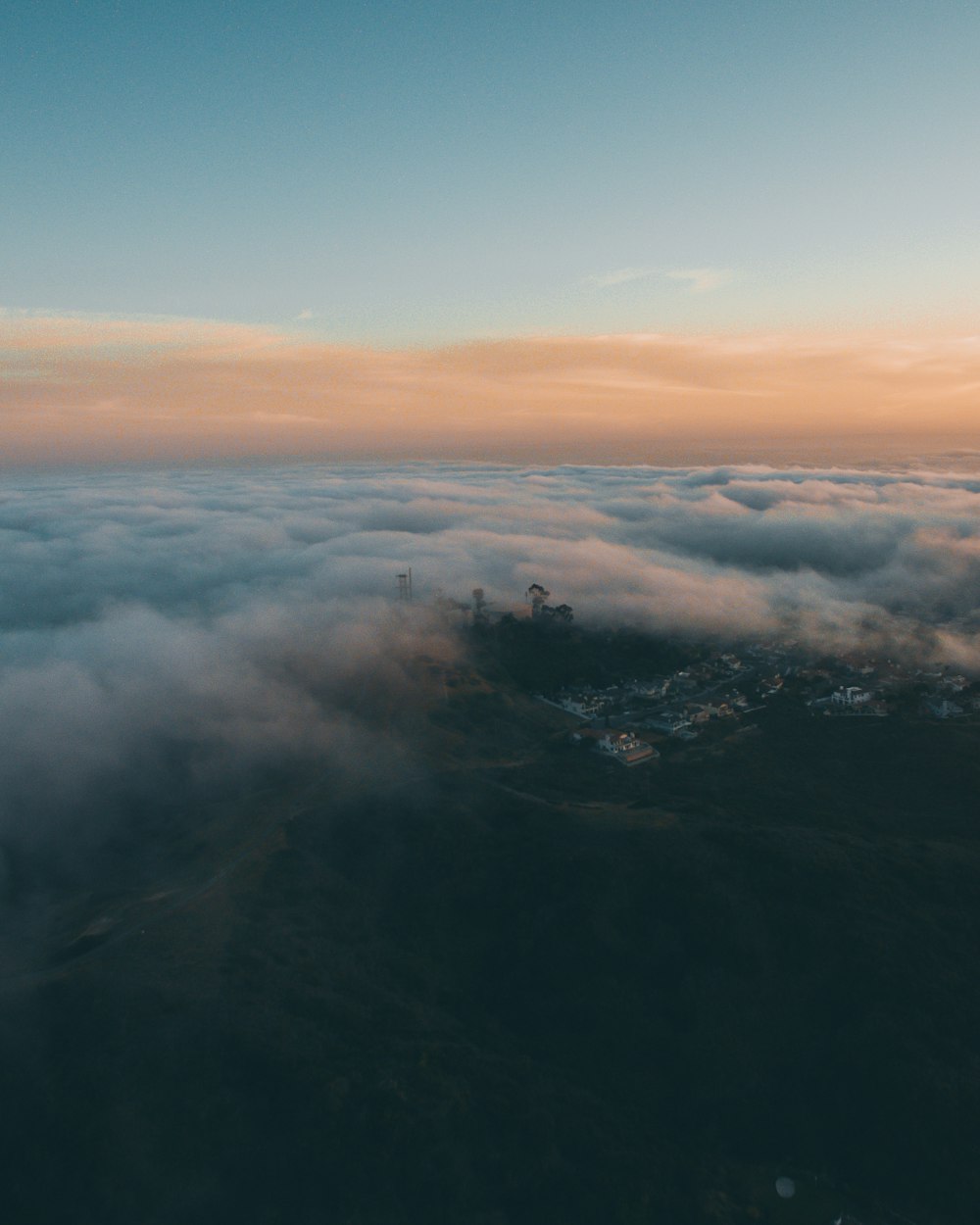 white clouds on high-angle photography