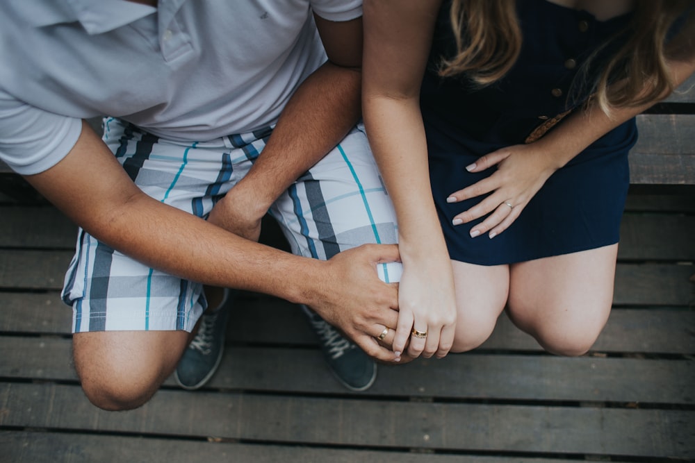 sitting man and woman