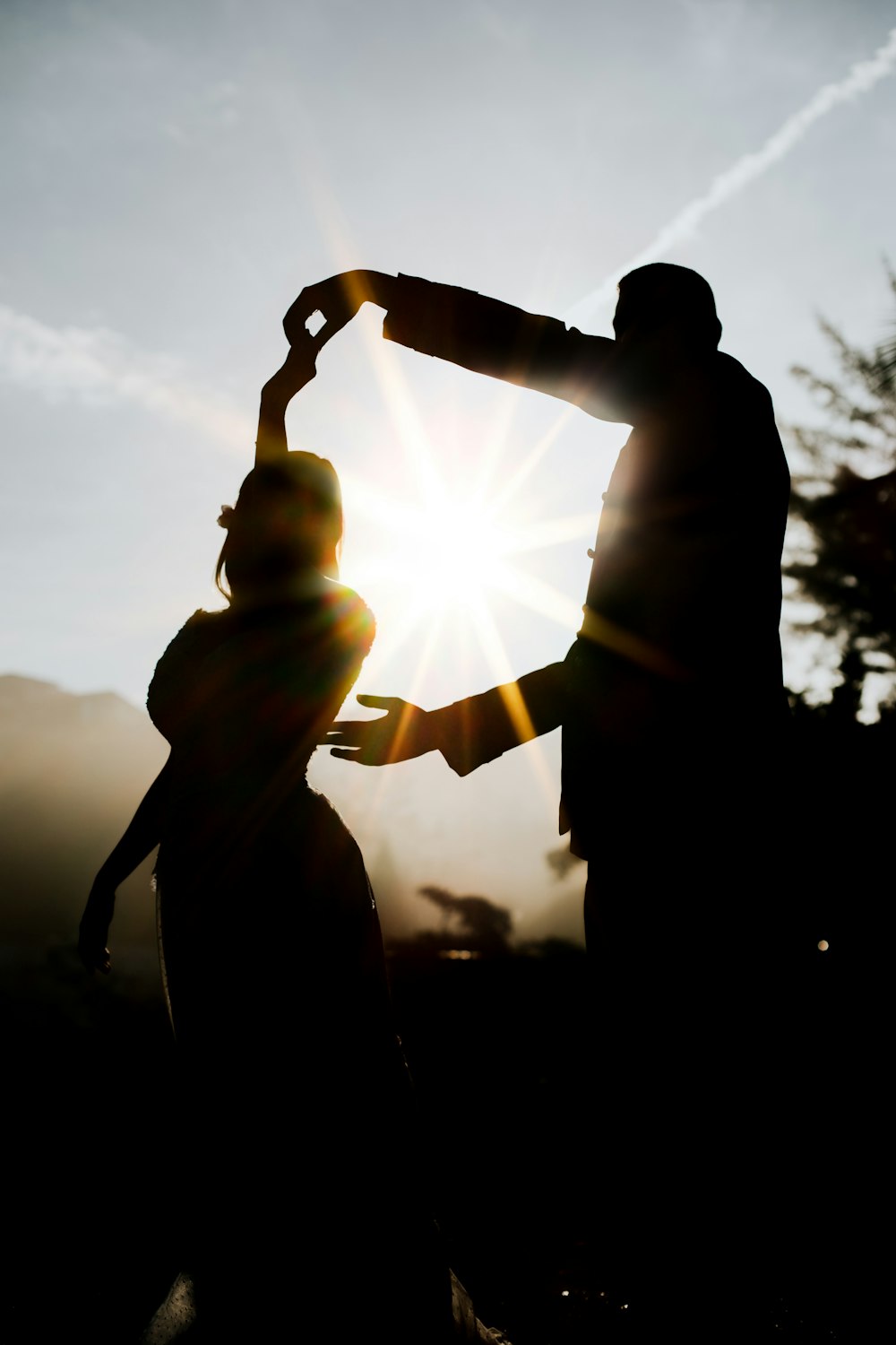 silhouette of man and woman