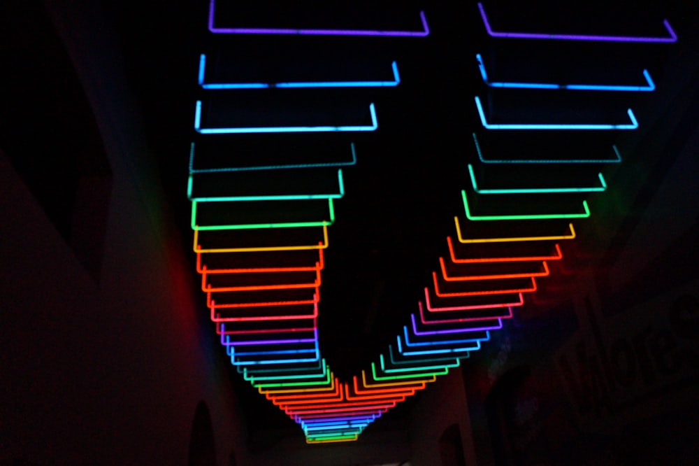 assorted-color LED light beams