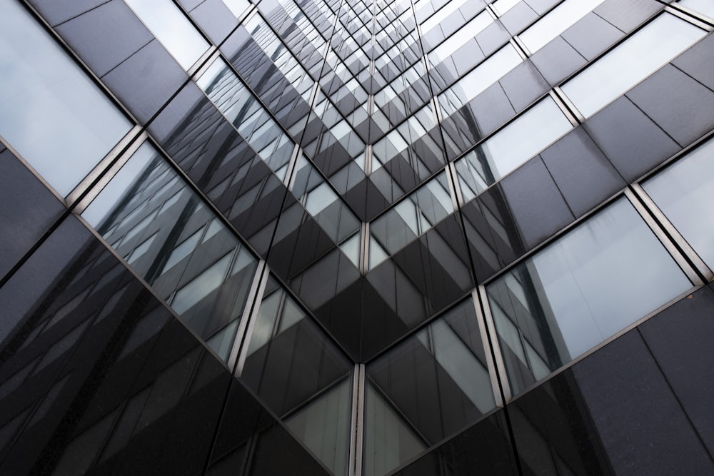 low angle view of glass building