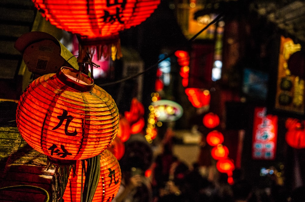 orange and black lanterns