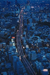 aerial photo of city