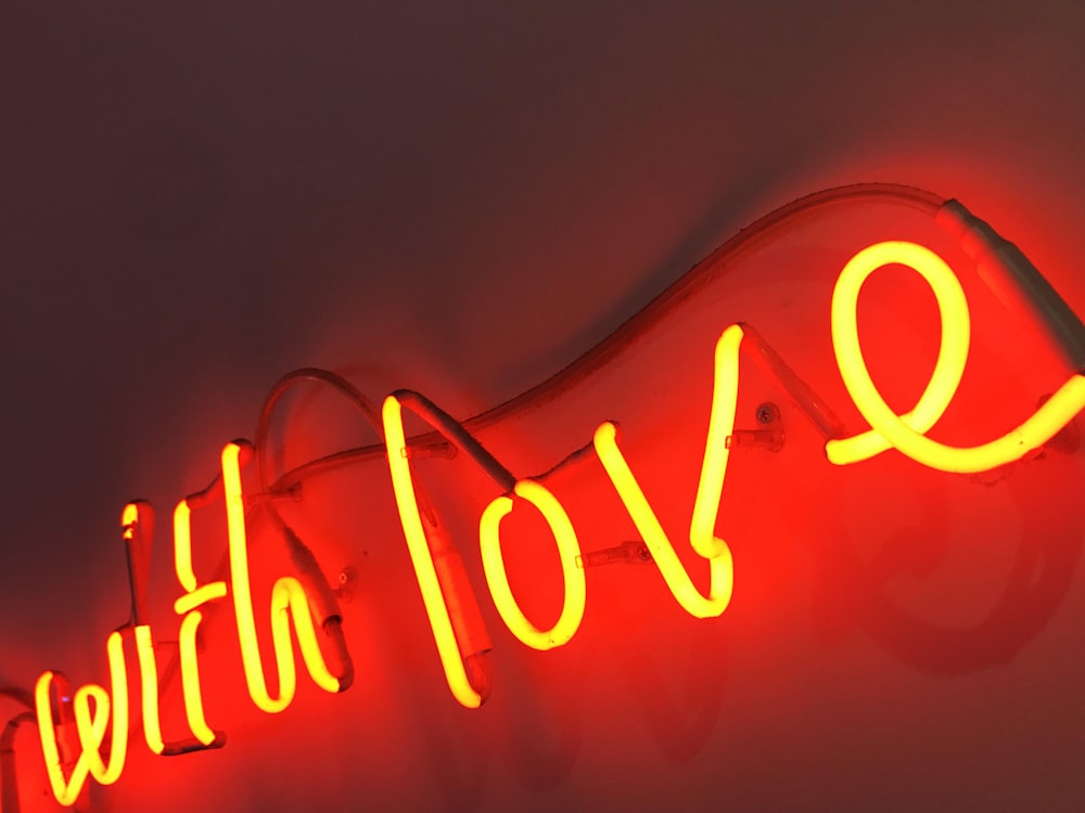 with love neon light signage