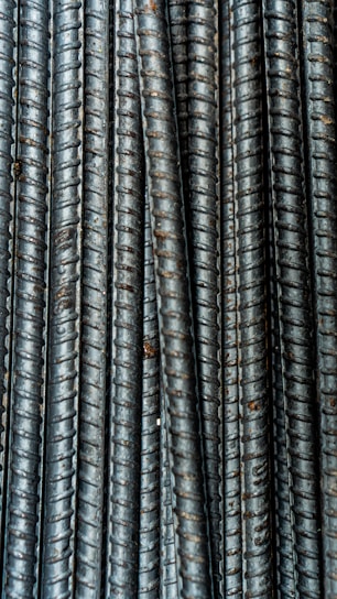 Close-up image of corrugated steel bars from Aceros Arequipa and Arcelormittal