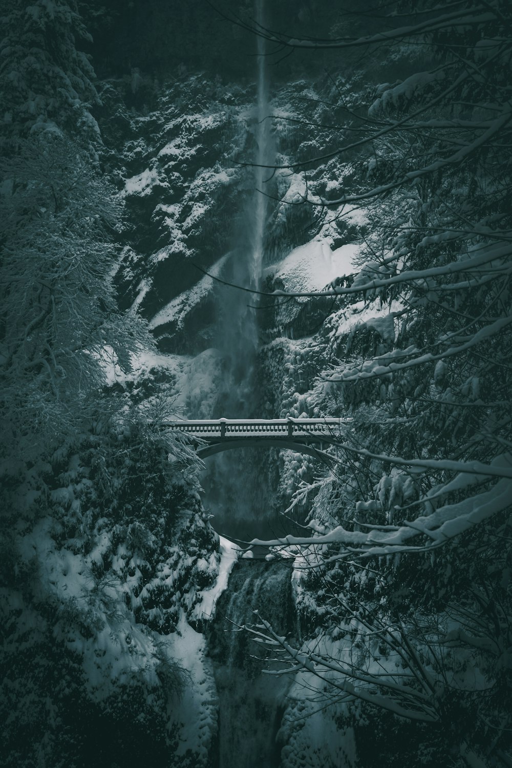 snow covered bridge