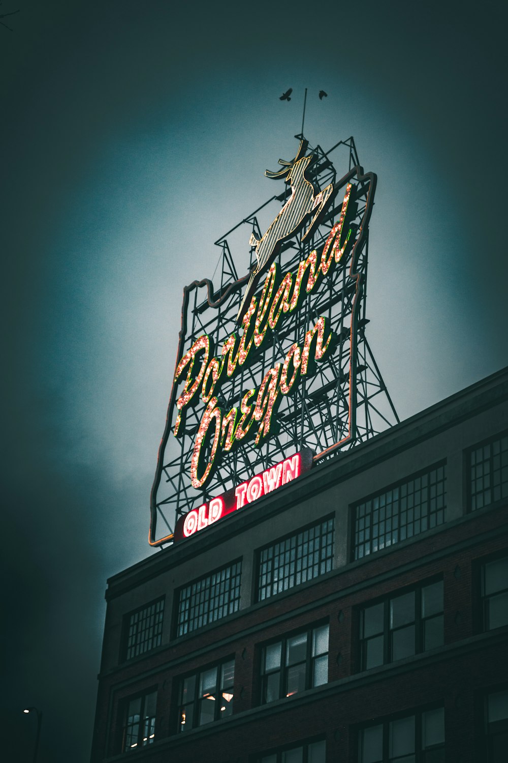 low-angle photography of Portland Oregon Old Town signage