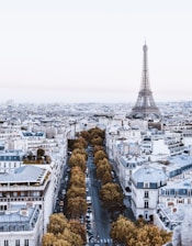 A scenic view of the Eiffel Tower in Paris.