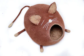 Modern rectangular cat bed with raised edges and plush interior