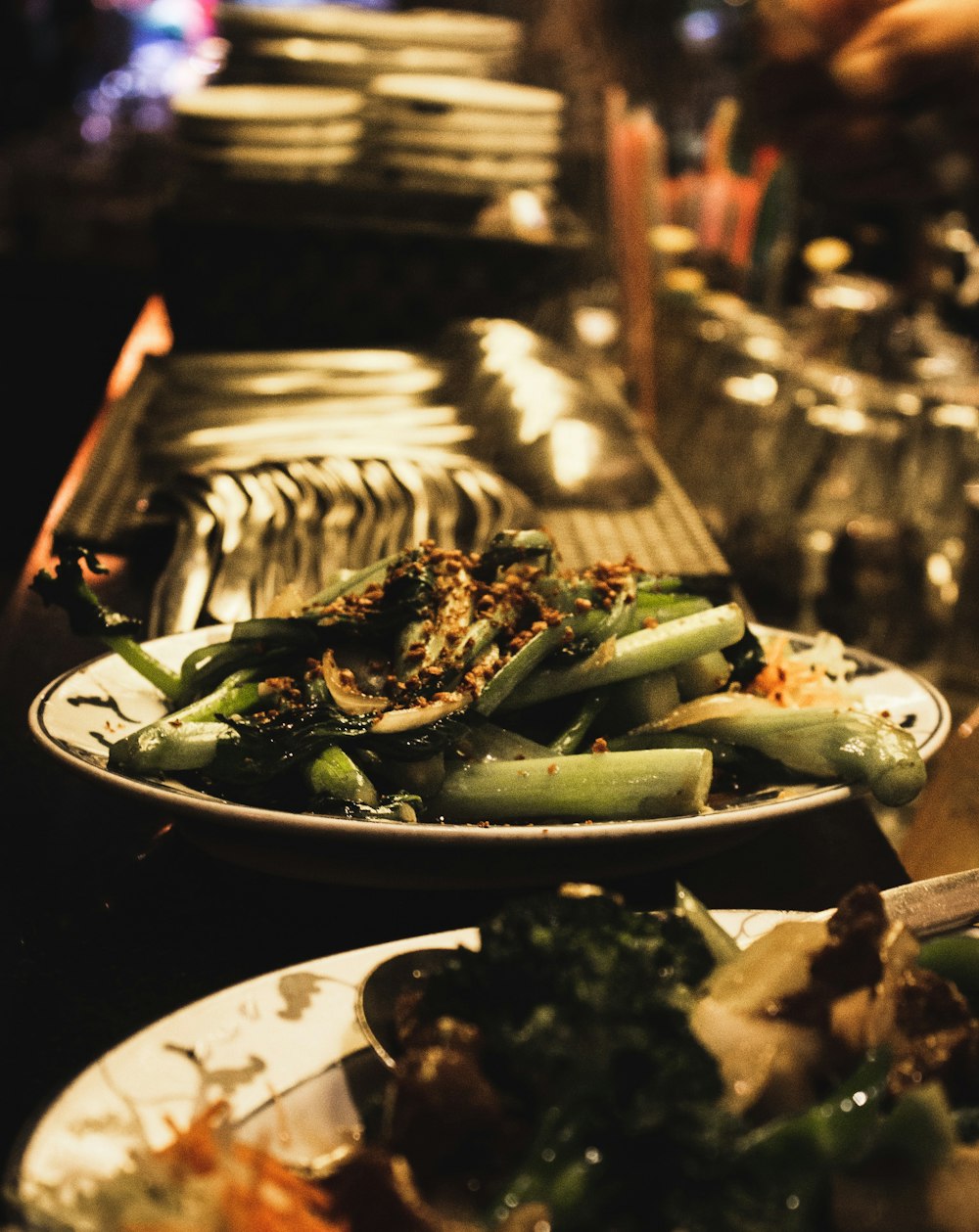 selective focus photography of salad vegetables