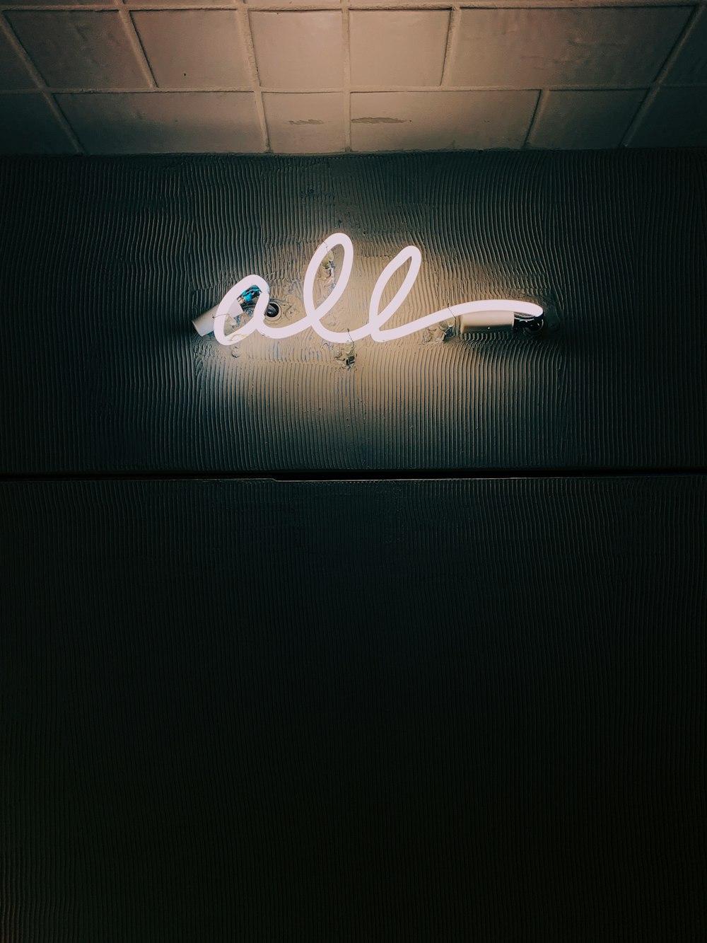 white all neon sign