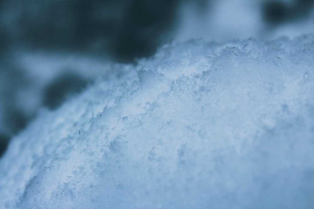 a close up of a snow covered ground