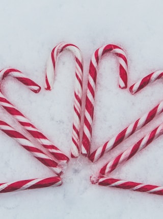 red-and-white candy cane lot